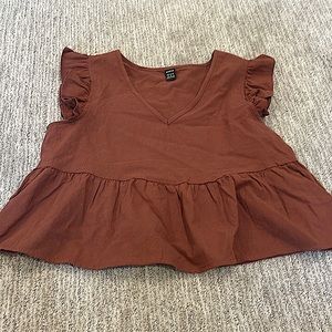 Shein Size XS Butterfly Shoulder Cut Crop Top